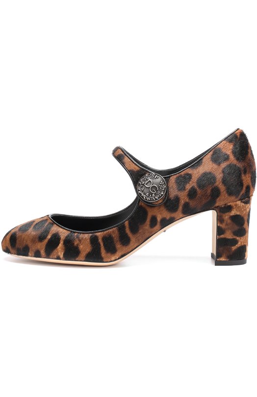 Туфли Vally с меховой отделкой под леопарда Dolce&Gabbana 
