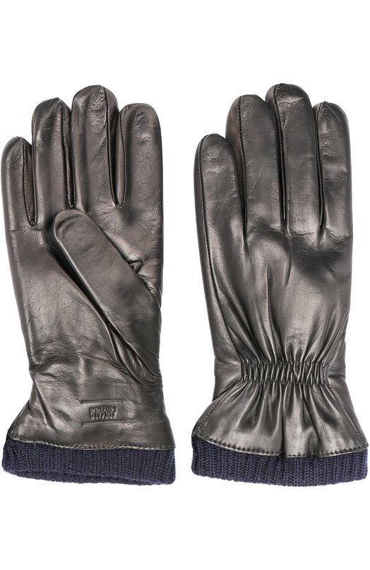 Кожаные перчатки с подкладкой из шерсти ARMANI COLLEZIONI 
