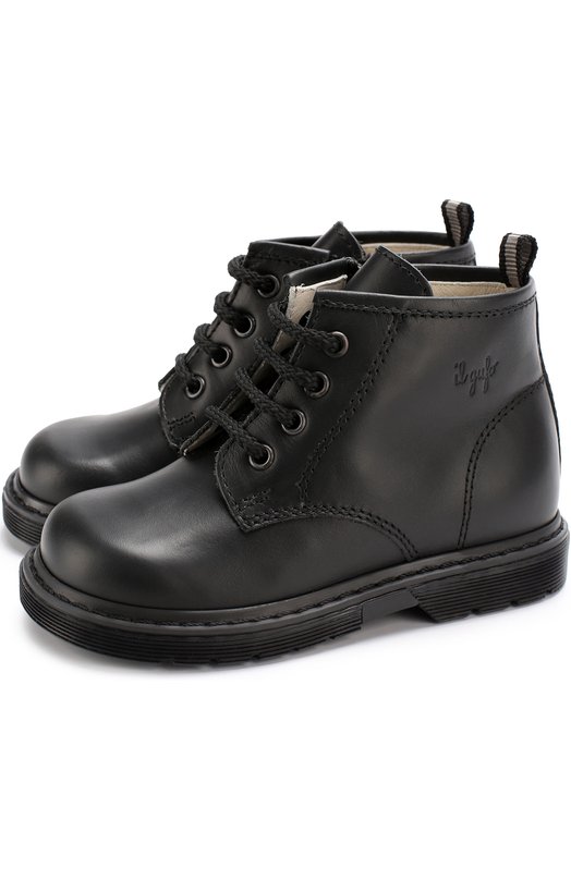 Кожаные ботинки на шнуровке с молниями Il Gufo 2287182