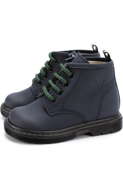 Кожаные ботинки на шнуровке с молниями Il Gufo 2287193