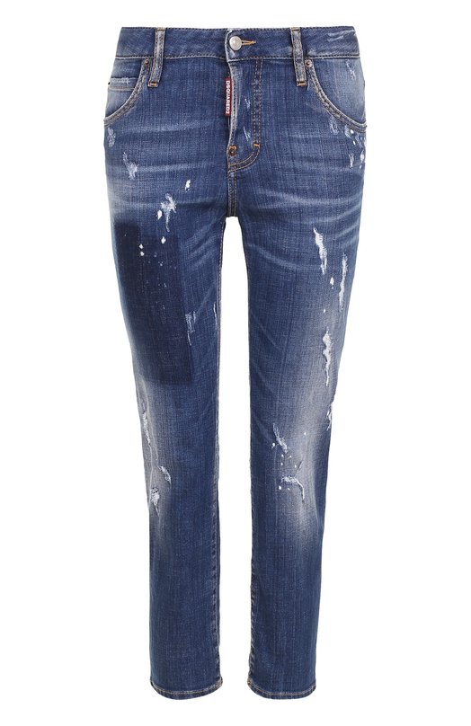 Укороченные джинсы-скинни с потертостями Dsquared2 