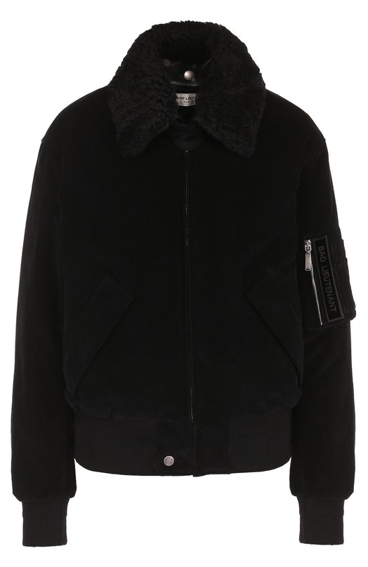 Куртка на молнии с воротником из овчины Yves Saint Laurent 