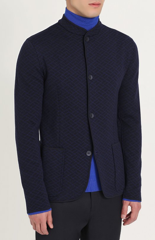 Приталенный пиджак с воротником-стойкой ARMANI COLLEZIONI 