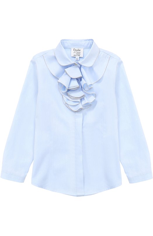 Хлопковая блуза прямого кроя с оборками и декоративной отделкой Aletta 2226846