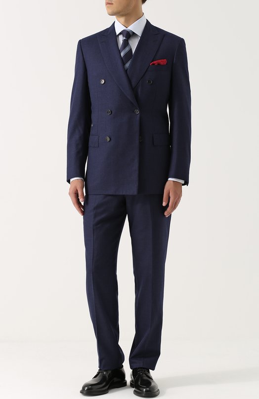 Brioni Шерстяной костюм с двубортным пиджаком Brioni