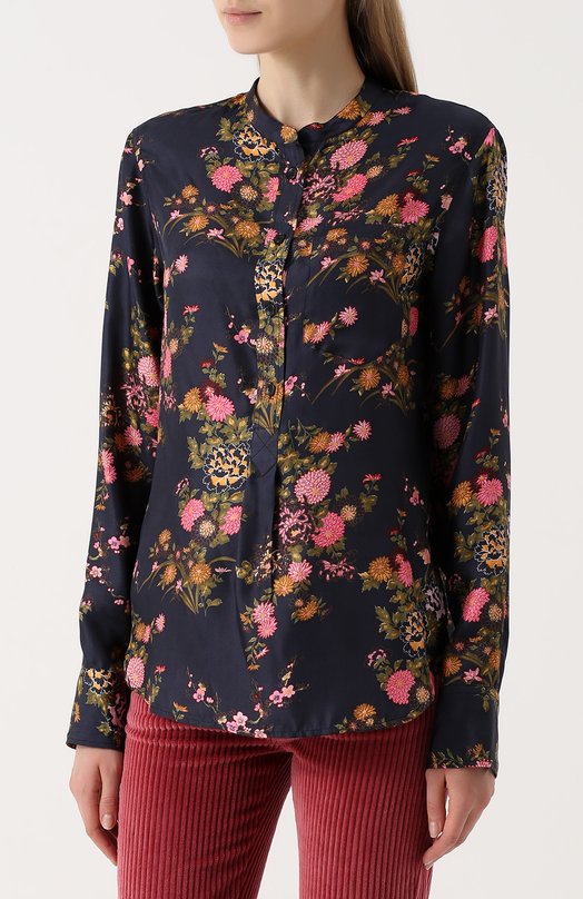 Шелковая блуза прямого кроя с цветочным принтом Isabel Marant 
