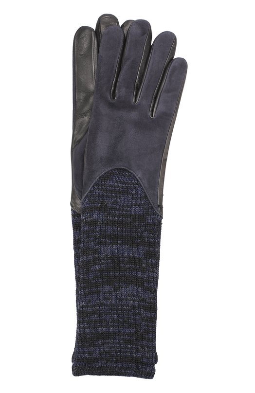 Удлиненные замшевые перчатки с шерстяной отделкой AGNELLE 