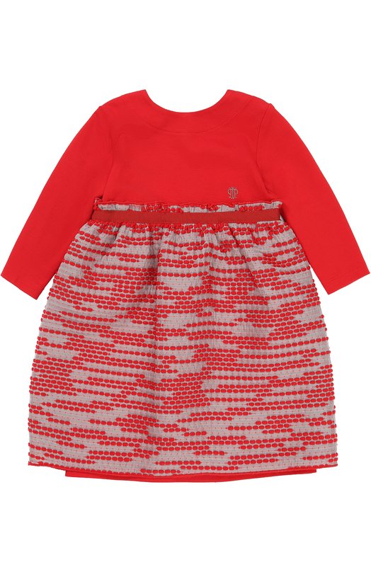 Мини-платье джерси с завышенной талией и декором на юбке I Pinco Pallino 2316003