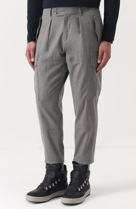Шерстяные брюки с манжетами и накладными карманами Ralph Lauren 