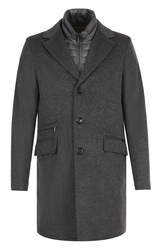 Шерстяное однобортное пальто с пуховой подстежкой Moorer 