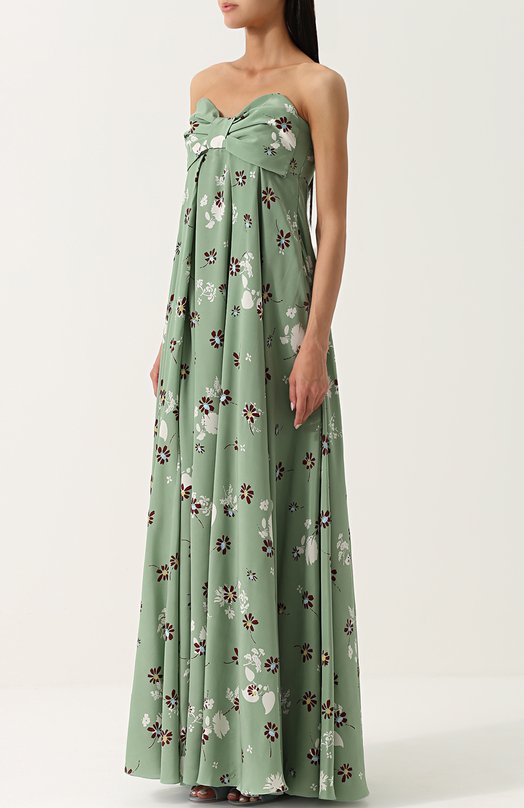 Шелковое платье-бюстье с цветочным принтом Valentino 