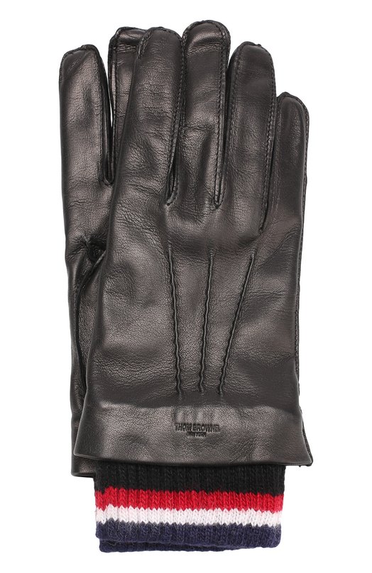 Кожаные перчатки с кашемировой подкладкой Thom Browne 