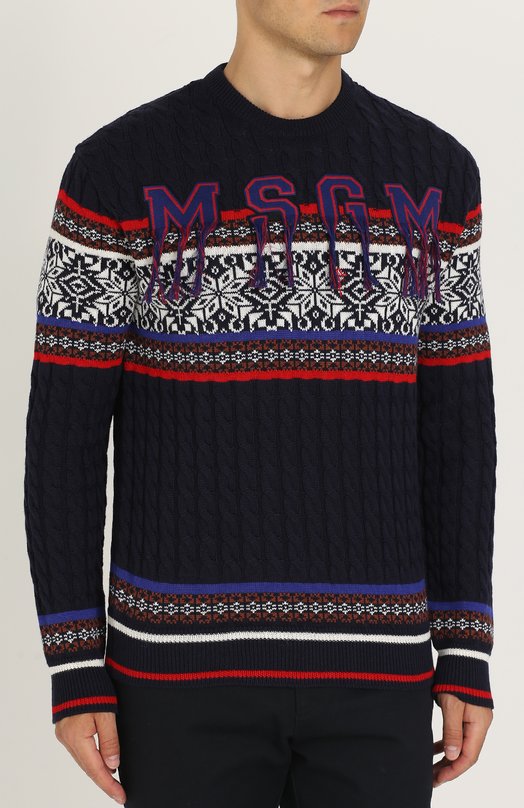 Шерстяной свитер фактурной вязки MSGM 