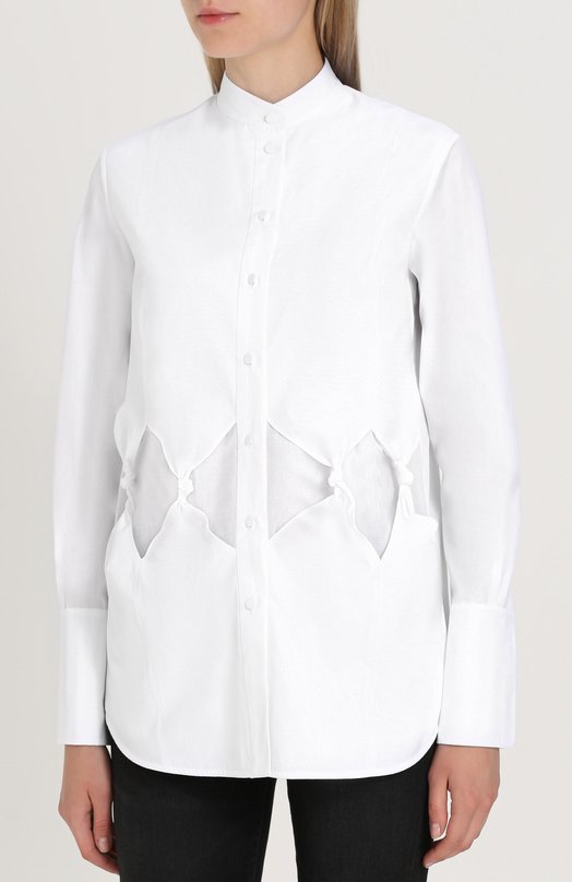 Хлопковая блуза с воротником-стойкой Victoria by Victoria Beckham 