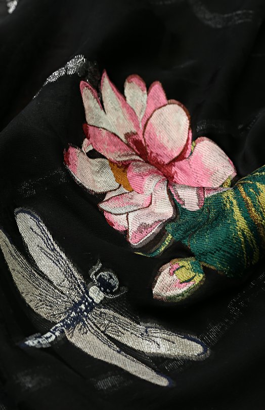 Шелковый шарф с вышивкой Alexander McQueen 