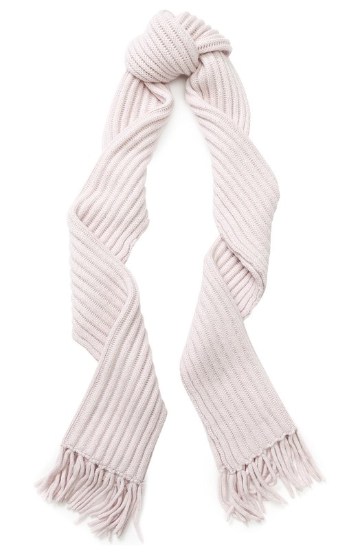 Кашемировый шарф фактурной вязки с бахромой TEGIN 