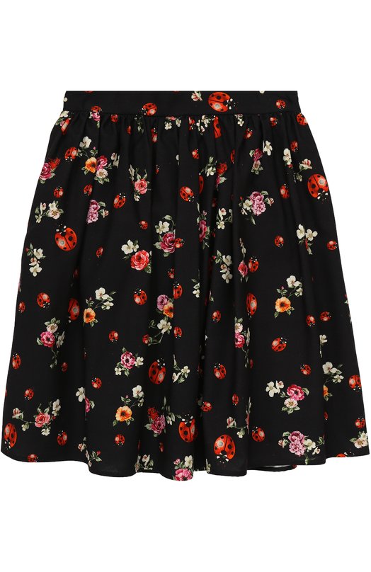 Хлопковая юбка-миди свободного кроя с принтом Dolce&Gabbana 2396817