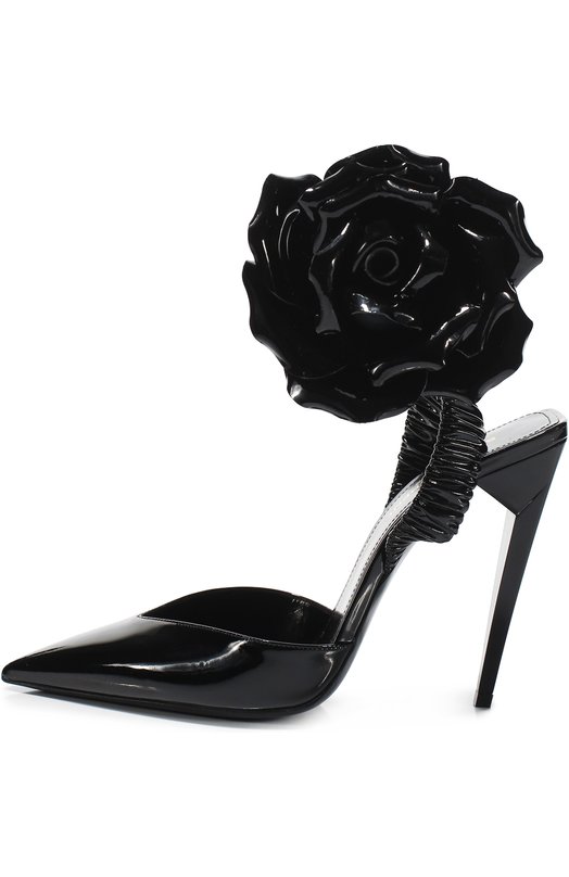 Лаковые туфли Freja с цветочной аппликацией Yves Saint Laurent 