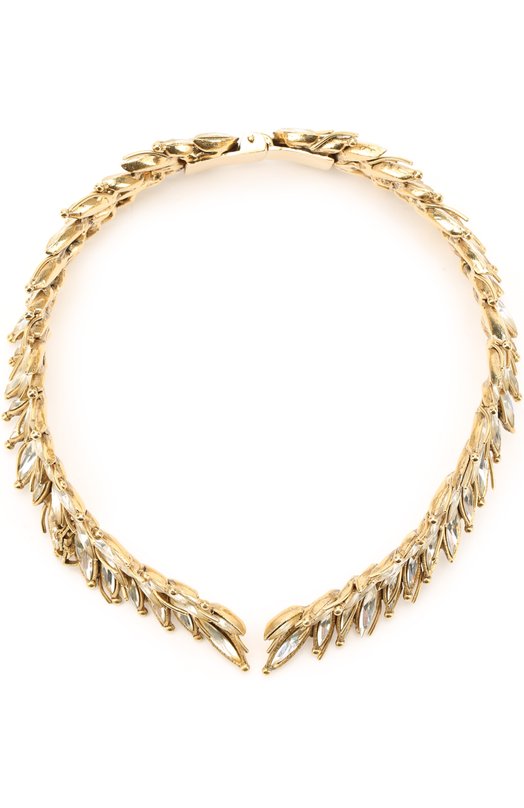 Колье с отделкой из кристаллов и логотипом бренда Saint Laurent