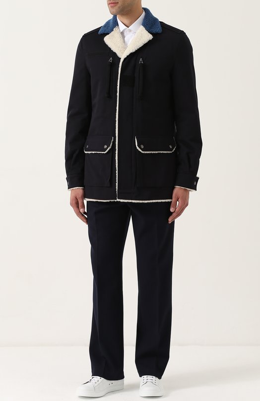 Хлопковая куртка на молнии с меховой подкладкой Valentino 