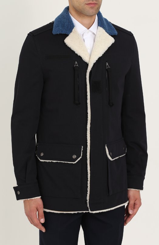 Хлопковая куртка на молнии с меховой подкладкой Valentino 