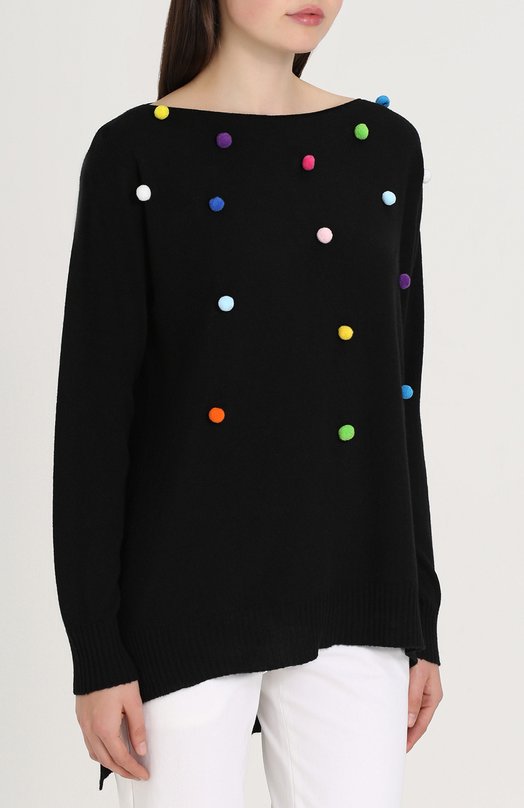 Кашемировый пуловер свободного кроя с круглым вырезом Pietro Brunelli 