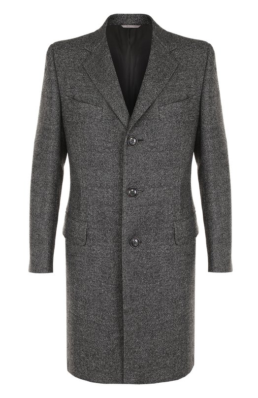 Однобортное шерстяное пальто с отложным воротником Canali 