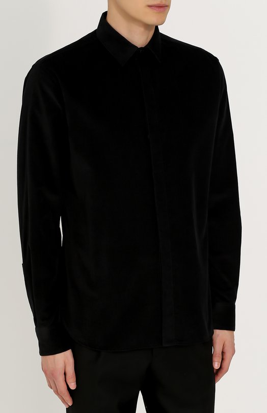 Хлопковая сорочка с воротником кент Yves Saint Laurent 