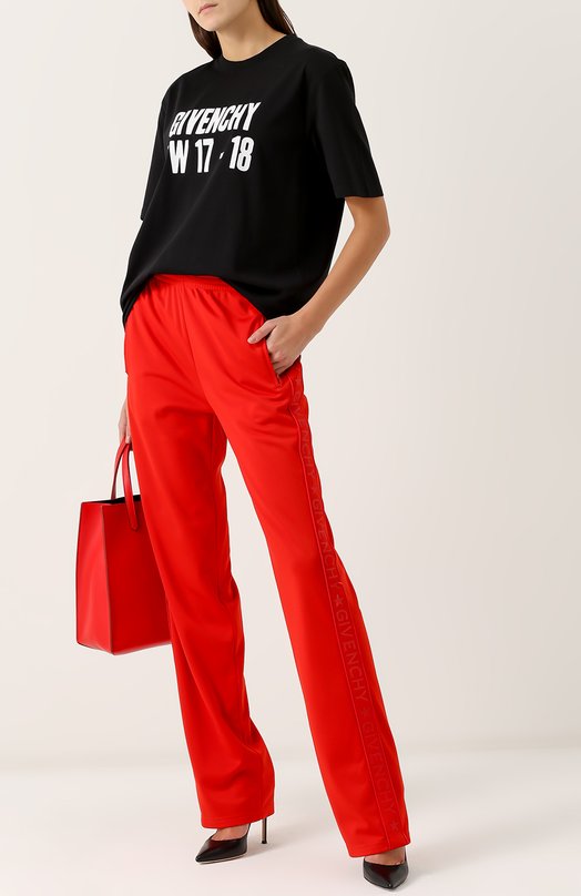 Брюки прямого кроя с карманами и эластичным поясом Givenchy 