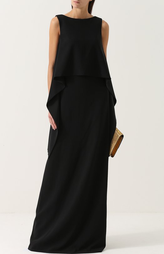 Платье-макси без рукавов с оборками Givenchy 