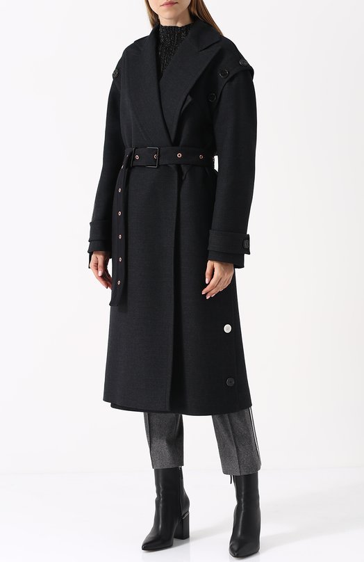 Удлиненное шерстяное пальто с поясом Proenza Schouler 