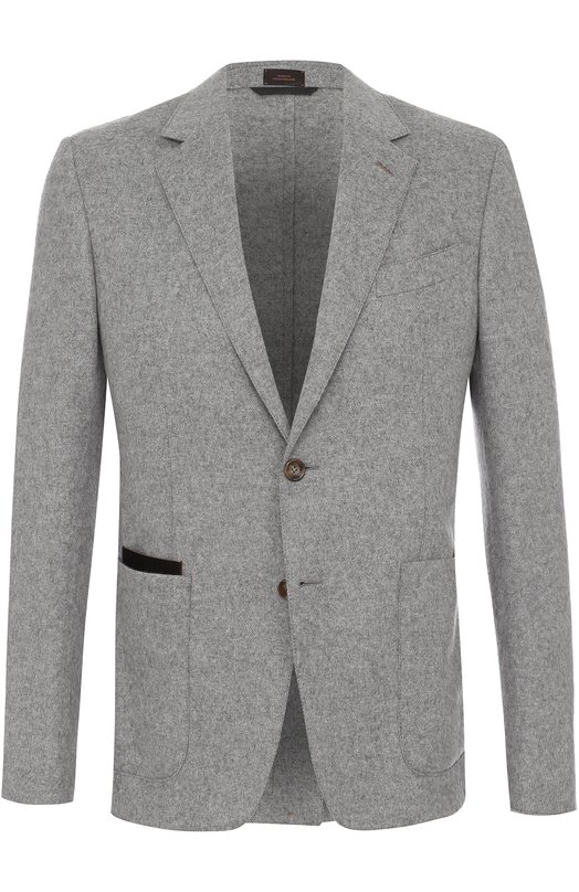Однобортный пиджак из смеси кашемира и шелка Zegna Couture 