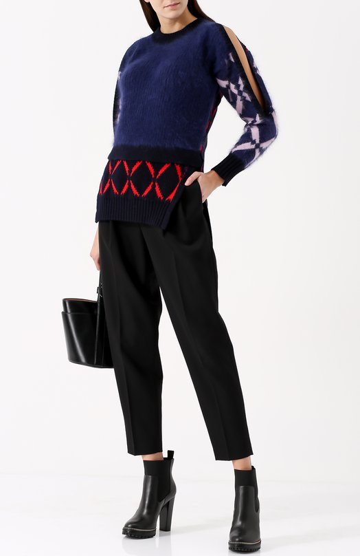 Пуловер с круглым вырезом и разрезами на рукавах Versace 