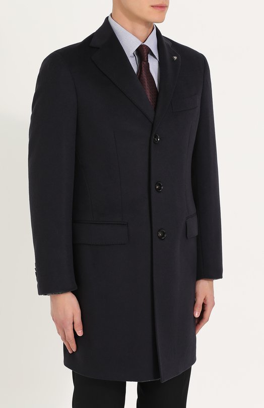 Однобортное кашемировое пальто с отложным воротником SARTORIA LATORRE 