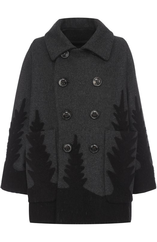 Двубортное шерстное пальто с накладными карманами Dsquared2 