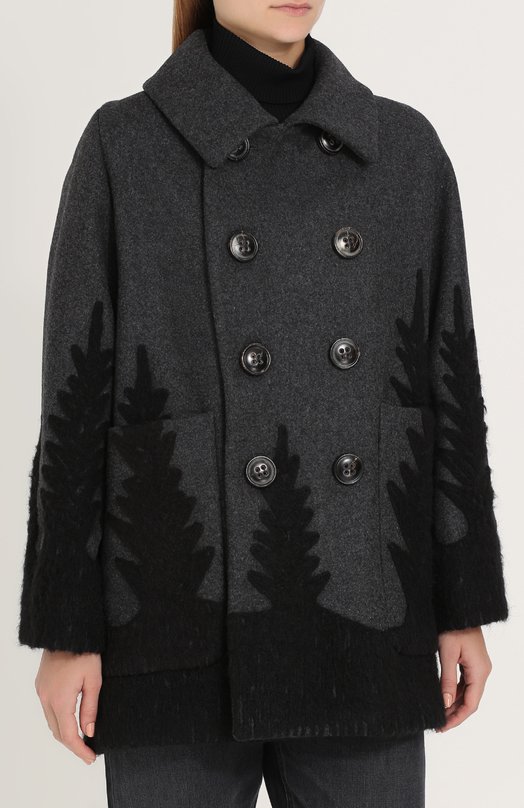 Двубортное шерстное пальто с накладными карманами Dsquared2 