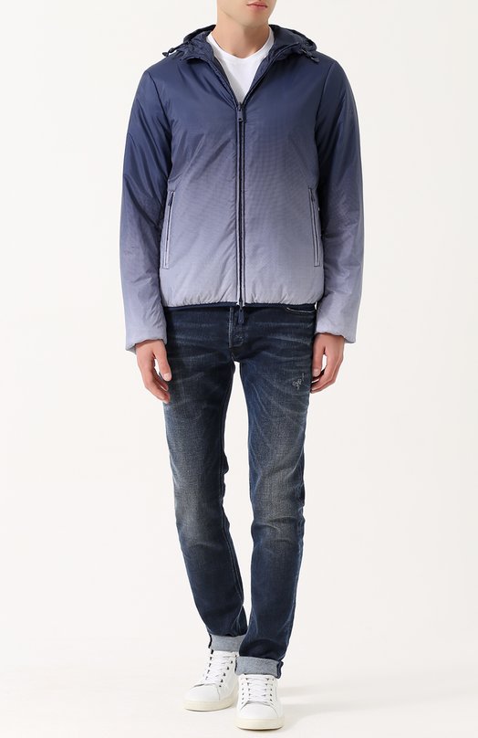 Утепленная куртка на молнии с капюшоном Armani Jeans 
