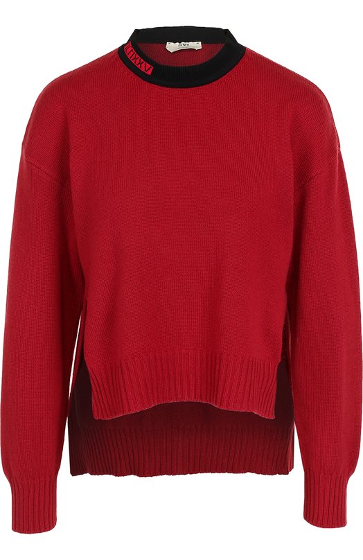 Кашемировый пуловер с контрастным воротником Fendi 