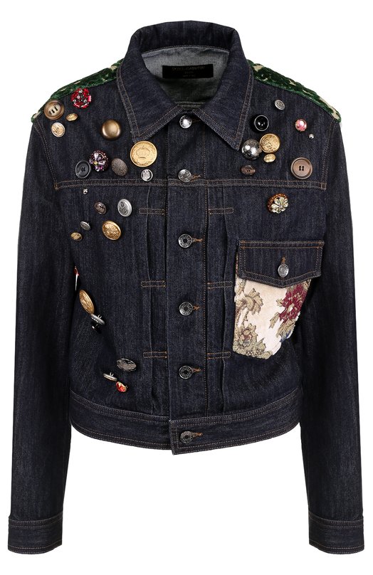 Джинсовая куртка прямого кроя с декоративной отделкой Dolce&Gabbana 