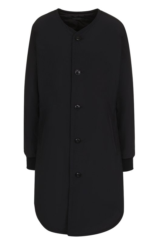 Однотонное пальто с круглым вырезом Y3 