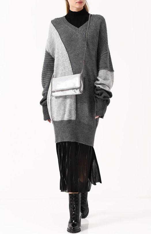 Удлиненный пуловер свободного кроя с V-образным вырезом MCQ 