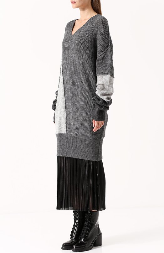 Удлиненный пуловер свободного кроя с V-образным вырезом MCQ 