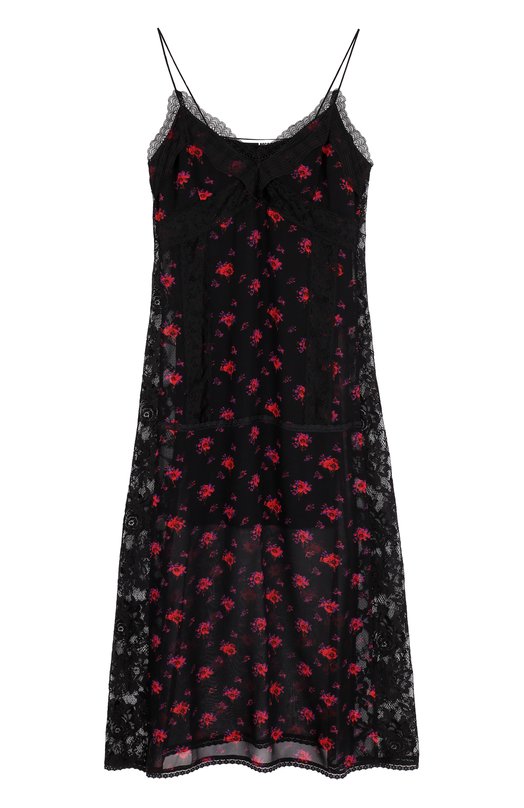 Шелковое платье-комбинация с цветочным принтом MCQ 