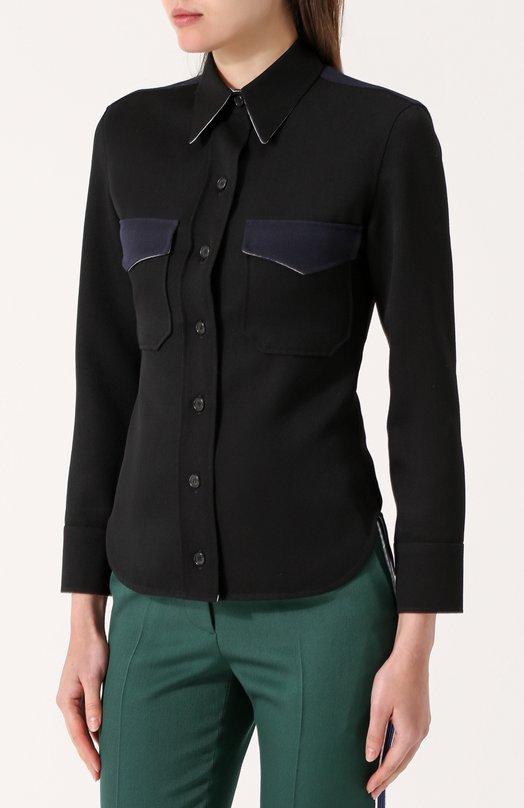 Приталенная блуза с декорированным накладными карманами CALVIN KLEIN 205W39NYC 