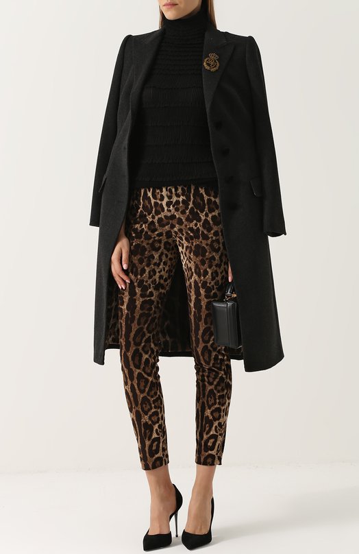 Вельветовые джинсы-скинни с леопардовым принтом Dolce&Gabbana 