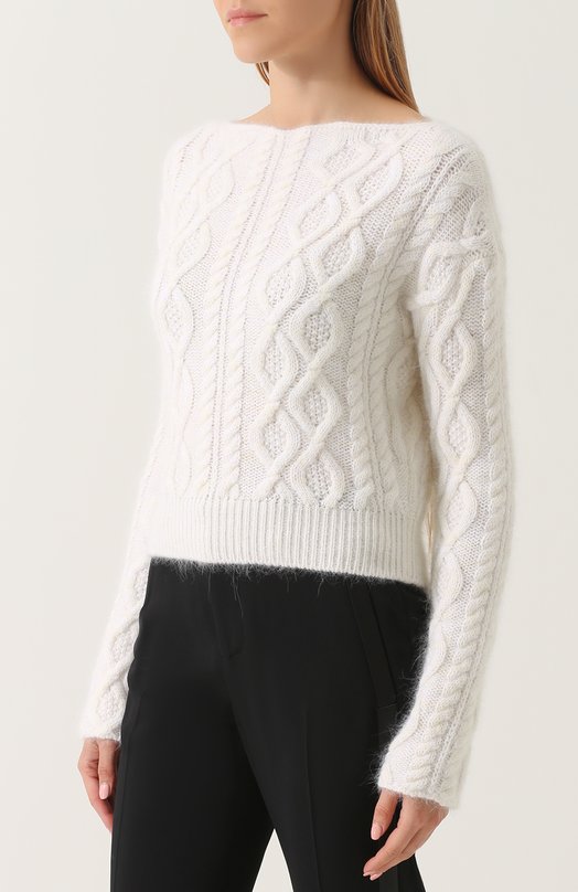 Пуловер фактурной вязки с вырезом-лодочка Lanvin 