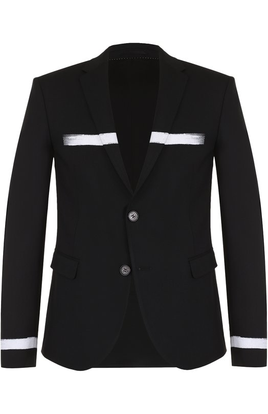 Однобортный шерстяной пиджак с контрастной отделкой Neil Barrett 