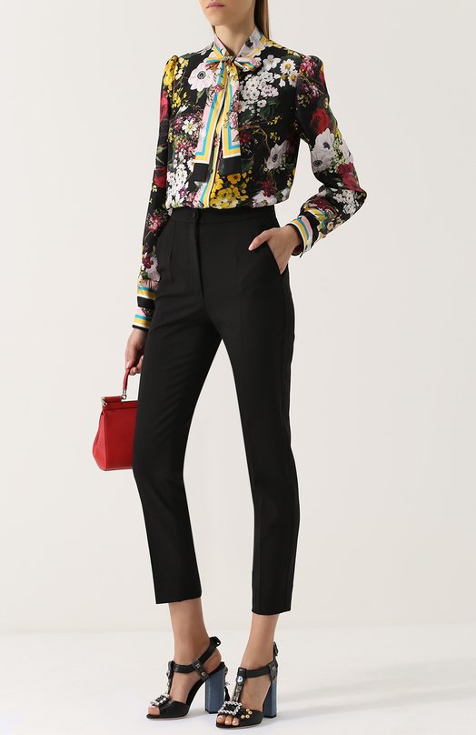 Кожаные босоножки с декоративной отделкой Dolce&Gabbana 