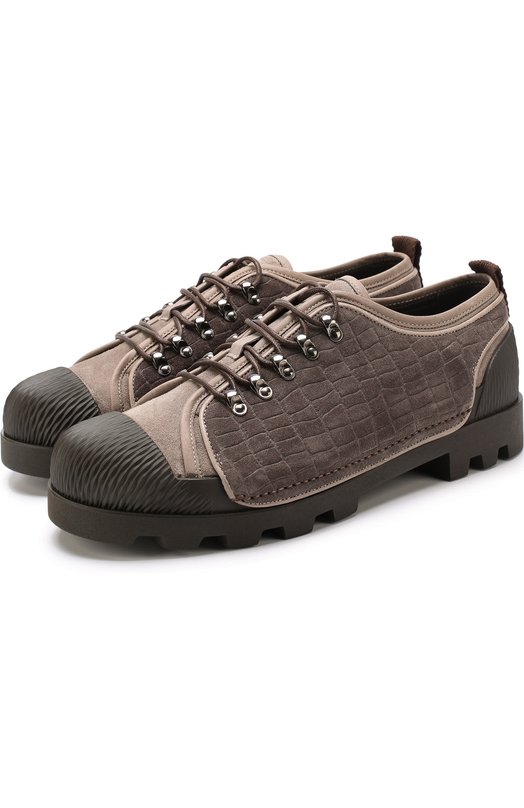 Замшевые ботинки на шнуровке Giorgio Armani 