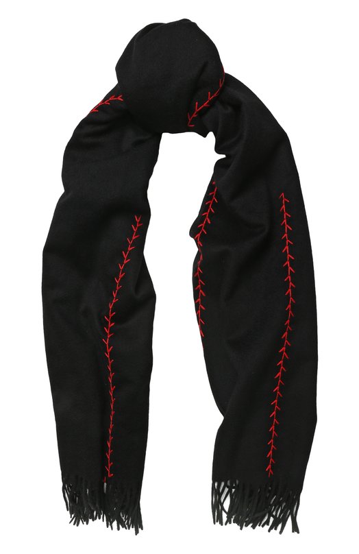 Кашемировый шарф с контрастной прострочкой Alexander McQueen 